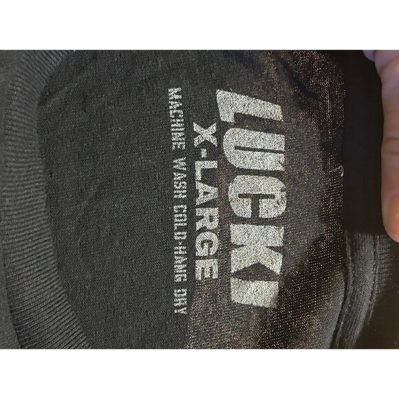 LUCKI Graphic T-Shirt XL Black Abstract Art Design NWOT Streetwear Oversized Tee - Picture 3 of 3